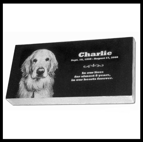 Custom Photo Pet Marker Memorial Markers Memorials 16x8x2 Laser Etched Monument Granite