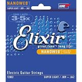 Elixir Strings Electric Guitar Strings, 6-String, Super Light NANOWEB Coating