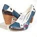 s.OLIVER Damen Pumps, Logostickerei, Sohlendesign, antic blau/ offwhite