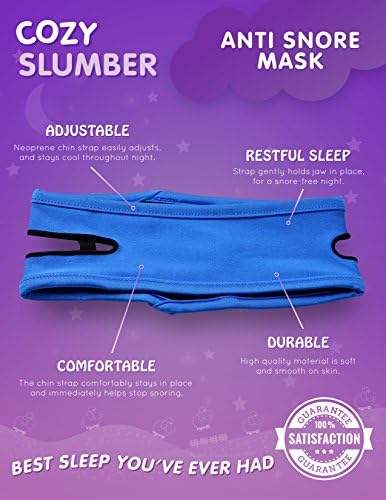 Anti Snoring Chin Strap by Cozy Slumber - Helps Stop &amp; Prevent Snoring - Best Anti Snore Remedy - Snoring Aid Device for Stress Free Relief - 100% Satisfaction Guarantee (Medium)