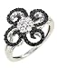 14K White Gold Black and White Diamond Ring, 0.50 CTW