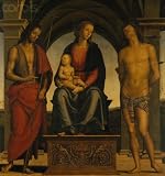 Wallmonkeys Peel and Stick Wall Decals - Madonna and Child with Saint John the Baptist and Saint Sebastian by Perugino - Removable Graphic