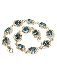 Peninsula Jewellery 9Ct Gold London Blue Topaz Bracelet