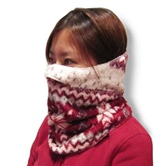 息苦しくないフェイスウォーマー【顔・耳・首の防寒グッズ】 ネックウォーマー兼用(ノルディック柄)
