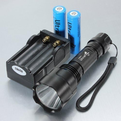 UltraFire® CREE T6 5 Mode LED C8 Ultrafire Flashlight Torch(With Charger and Batteries)