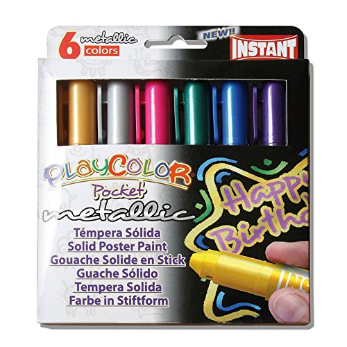 Jack Richeson PlayColor Pocket Thin Solid Poster Paints, 6 Metallic Colors