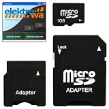 1 GB micro SD Card (1GB microSD Karte) + ELEKTROWA-SOFTWARE + miniSD / SD Adapter (3in1) Speicherkarte fr E-Plus Pocket PDA