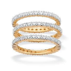 Gold Over Silver Diamond Accent Womens Ring Set: Jewelry