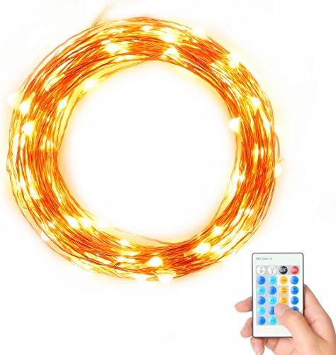 Copper Wire Starry String Light, 100led 33ft Copper Wire Lights Waterproof Wire Rope Lights, Soothing Decor Suitable for Patio Garden Bedroom Christmas Party