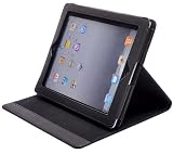 iPad 2 Tasche/ Folio aus weichem Schafslederimitat in schwarz - beliebige Aufstellwinkel