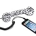 Aduro Retro Phone Wired 3.5mm Handset for Mobile Devices and Tablets (Retail Packaing) (Cheetah Pattern Black/White)
