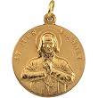 14K Yellow Gold St. John Vianney Medal - 18.00mm