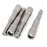 uxcell　六角ナットドライバ　六角ドライバー　磁気ナットセッター　ナットドライバセット　グレー65mm 長　 5個入