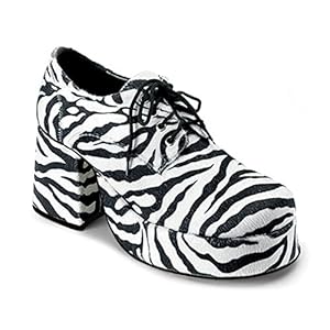 Funtasma by Pleaser Men's Jazz-02 Platform Oxford,Zebra Fur,X-Large/14 M US