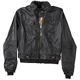 Jou Jou Faux Leather Cropped Jacket