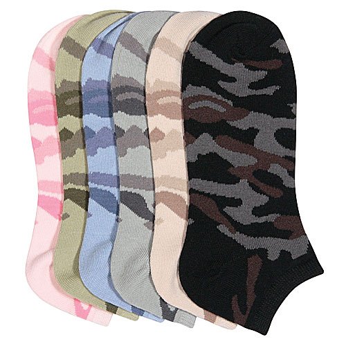Lot of 3 Pairs Womens Lowrise Ankle Ped Camouflage Socks (9-11) Camo B