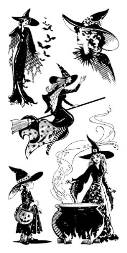 EK Success Inkadinkado Clear Stamps, Witches