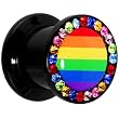 0 Gauge Rainbow Flag Acrylic Stash Plug
