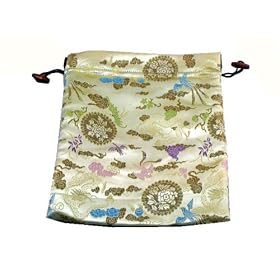 Tibetan Buddhist Satin Ivory Singing Bowl Bag