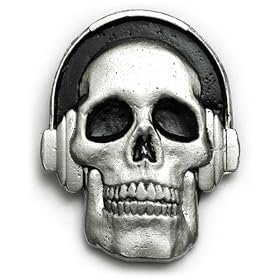 SKULL ROCKER HEADPHONES Belt Buckle Punk Hooligan Rave DJ