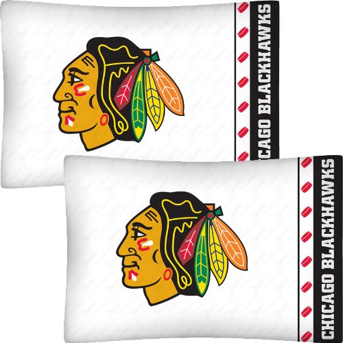NHL Chicago Blackhawks Hockey Set of 2 Logo Pillow Cases. swdhvnxy37