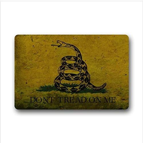 SWEETYBABYT Cool Gadsden Flag Don't Tread On Me Snake Design Custom Non-Woven Fabric Top,Indoors/Outdoors Doormat 23.6 x 15.7