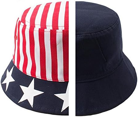 American Stripes and Stars Reversible Bucket Hat (US_Flag)