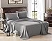 Honeymoon 1800 Brushed Microfiber Embroidered Bed Sheet Set, Ultra Soft, Full - Gray