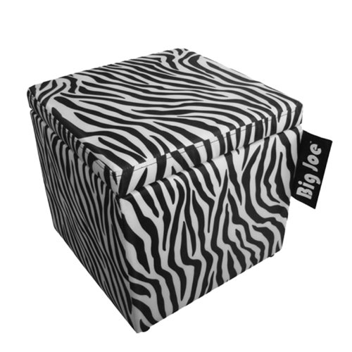 Big Joe Square Storage Ottoman, 15-Inch, Zebra