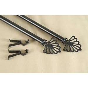 A NEW 3 pieces Curtain Rod 120-160 inch Black #21
