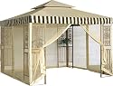 DC America GOS1010-BB 10-Foot by 10-Foot Gazebo Screen, Polyester, Beige with Beige Trim