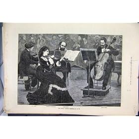 1872 MUSIC CONCERT RIES HERR STRAUS SIGNOR PIATTI PRINT