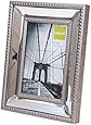 Nexxt Sutton Mirrored Picture Frame, 4 by 6", Brushed Champagne with Double Beading