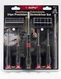Ampro T32114 Gearless Extendable Precision Screwdriver Set, 24-Piece