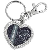NCAA Jackson State Tigers Silvertone Heart Keychain