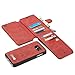 AIREBO 5161757 Dermis Handmade Genuine Cowhide Wallet Type Leather Case with Zipper for Samsung Galaxy S7 Edge, Wine Red