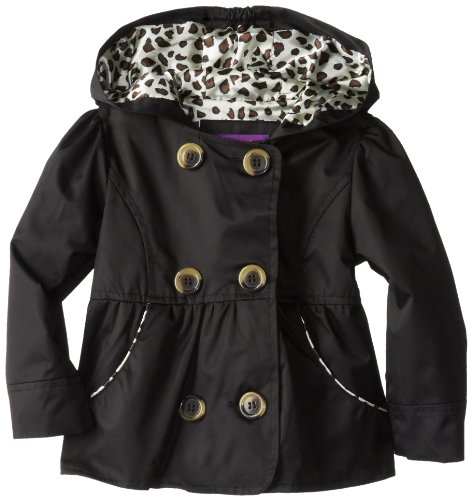 Pink Platinum Girls 2-6X Double Leopard Trench Rain Jacket