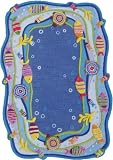 Kids Area Rugs 5x8 Fun Thick Fish Land Sealife Blue