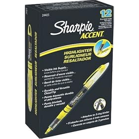 Sharpie Accent Liquid Pen-Style Highlighters, 12 Fluorescent Yellow Highlighter(24425)