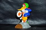 Vintage Walter Lantz Woody Woodpecker Riding Bike Rubber Toy 4"