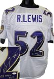Ray Lewis Autographed/Hand Signed Baltimore Ravens White Authentic Style Jersey SBXXXV MVP- JSA Holo