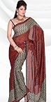 Maroon Georgette Saree