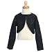 Little Girls Black Sparkle Short Bolero Sweater 7/8