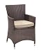 Gartenfreude 2900-1002-024 Polyrattan Stuhl 60 x 56 x 86 cm wetterfest inklusive Auflage, Mocca
