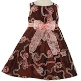 Little Girls Special Occasion Dress BROWN Holiday BONNIE JEAN Girl 4-6X
