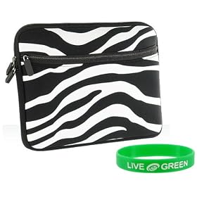 ASUS Eee PC Seashell 1005HA-PU17-BK 10.1-Inch Netbook Neoprene Sleeve Case - (Zebra Print - Black / White)
