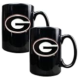 Georgia Bulldogs 2pc Black Ceramic Mug Set NCAA College Athletics