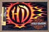 Harley Davidson Motorcycle Orange Flame Indoor Outdoor Rug