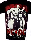 Mosquitohead Mens 'AC/DC HIGHWAY TO HELL' Distressed Bleach Print T-Shirt- Black
