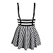 Yonala Women's Pleated Short Braces Suspender Skirt